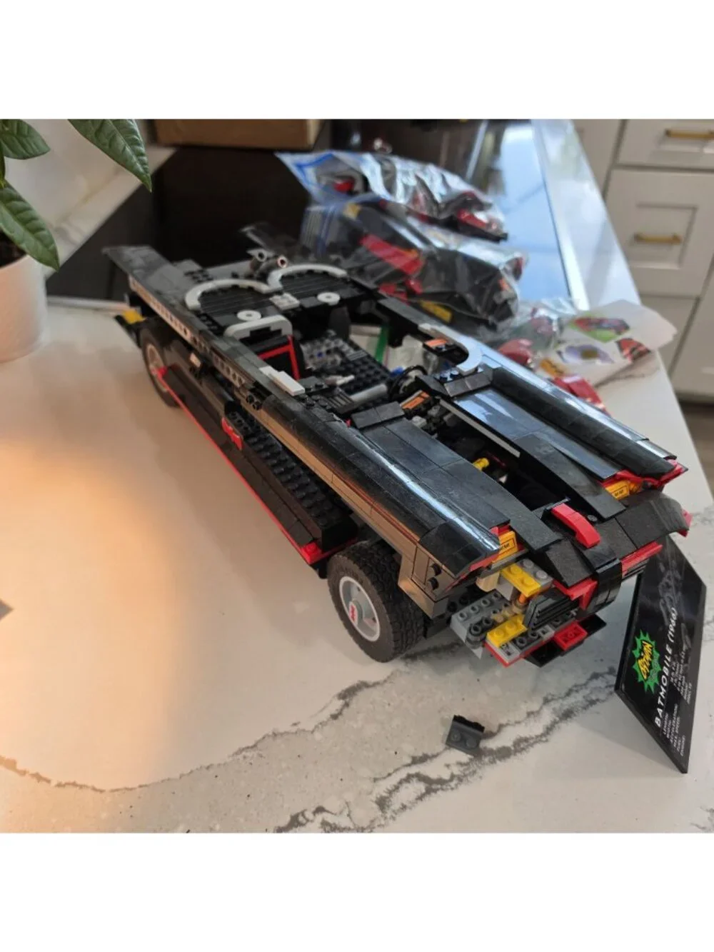 1966 Batmobile Lego Set With Extra Pieces for a mini car partially assembled